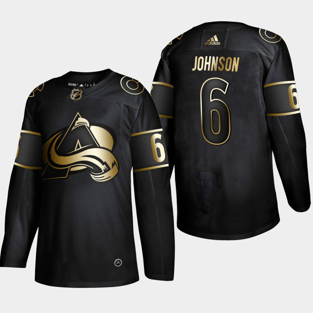Colorado Avalanche #6 Erik Johnson Black Golden Jersey