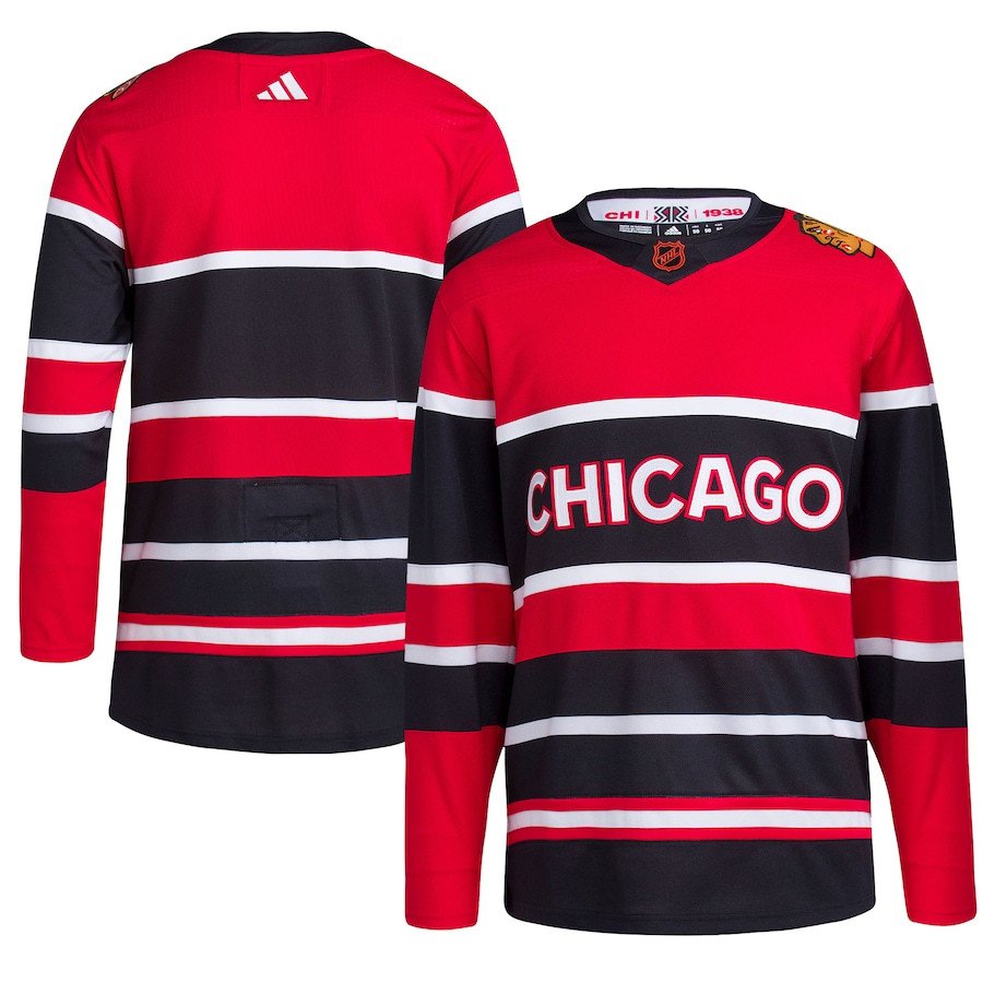 Custom Chicago Blackhawks Your Name Red Reverse Retro 2.0 Stitched Blank Hockey Jersey
