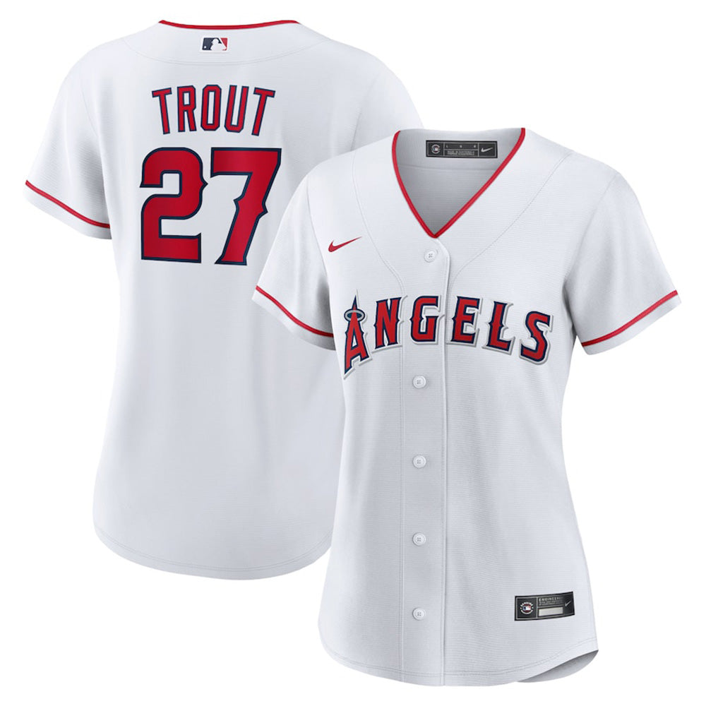Women's Los Angeles Angels Mike Trout Home Player Jersey - White