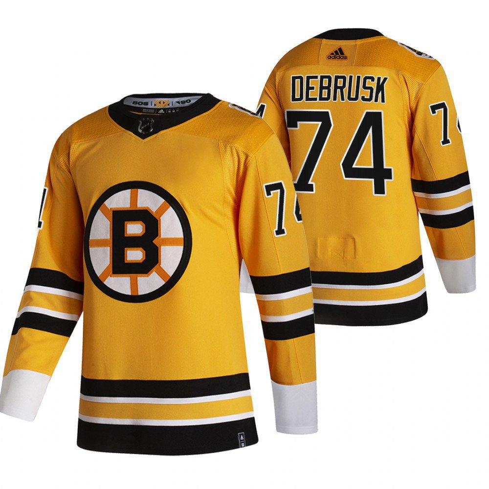 Boston Bruins #74 Jake DeBrusk Yellow Jersey