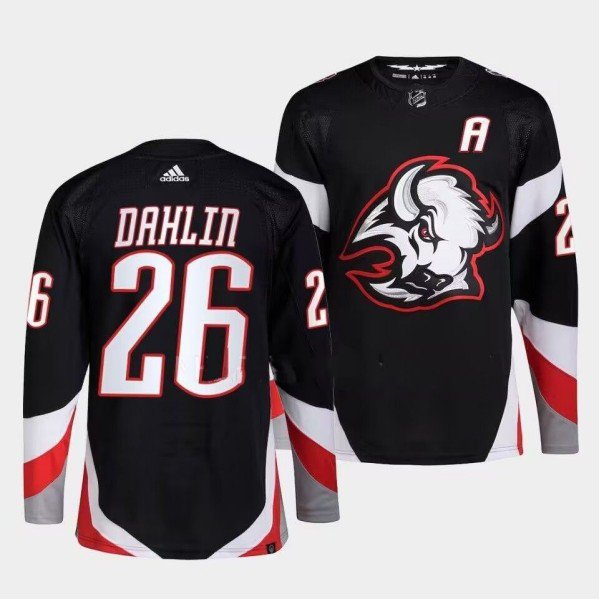 Men's Buffalo Sabres #26 Rasmus Dahlin Black Alternate Stitched Hockey Jersey