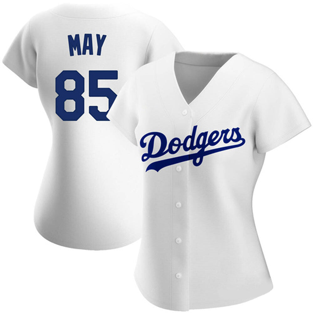 Women's Los Angeles Dodgers Dustin May Cool Base Replica Home Jersey - White