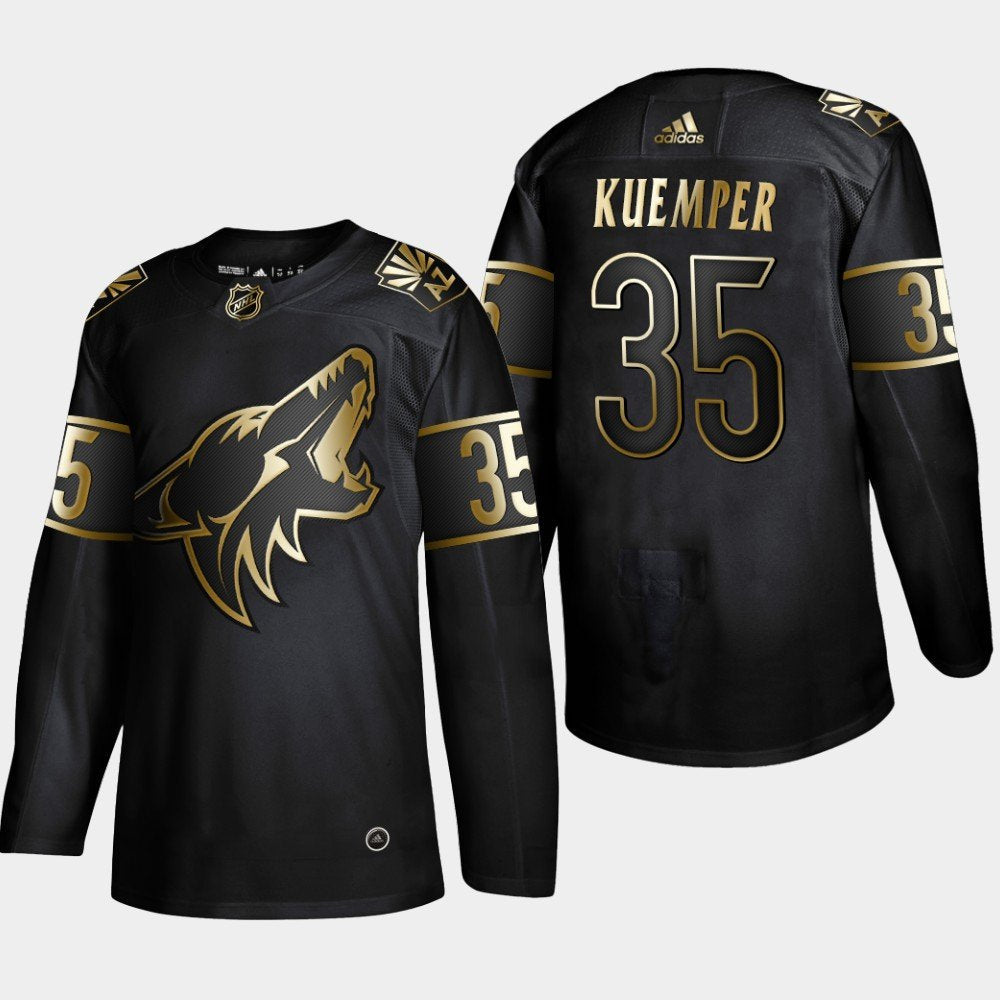 Arizona Coyotes #35 Darcy Kuemper Black Golden Jersey
