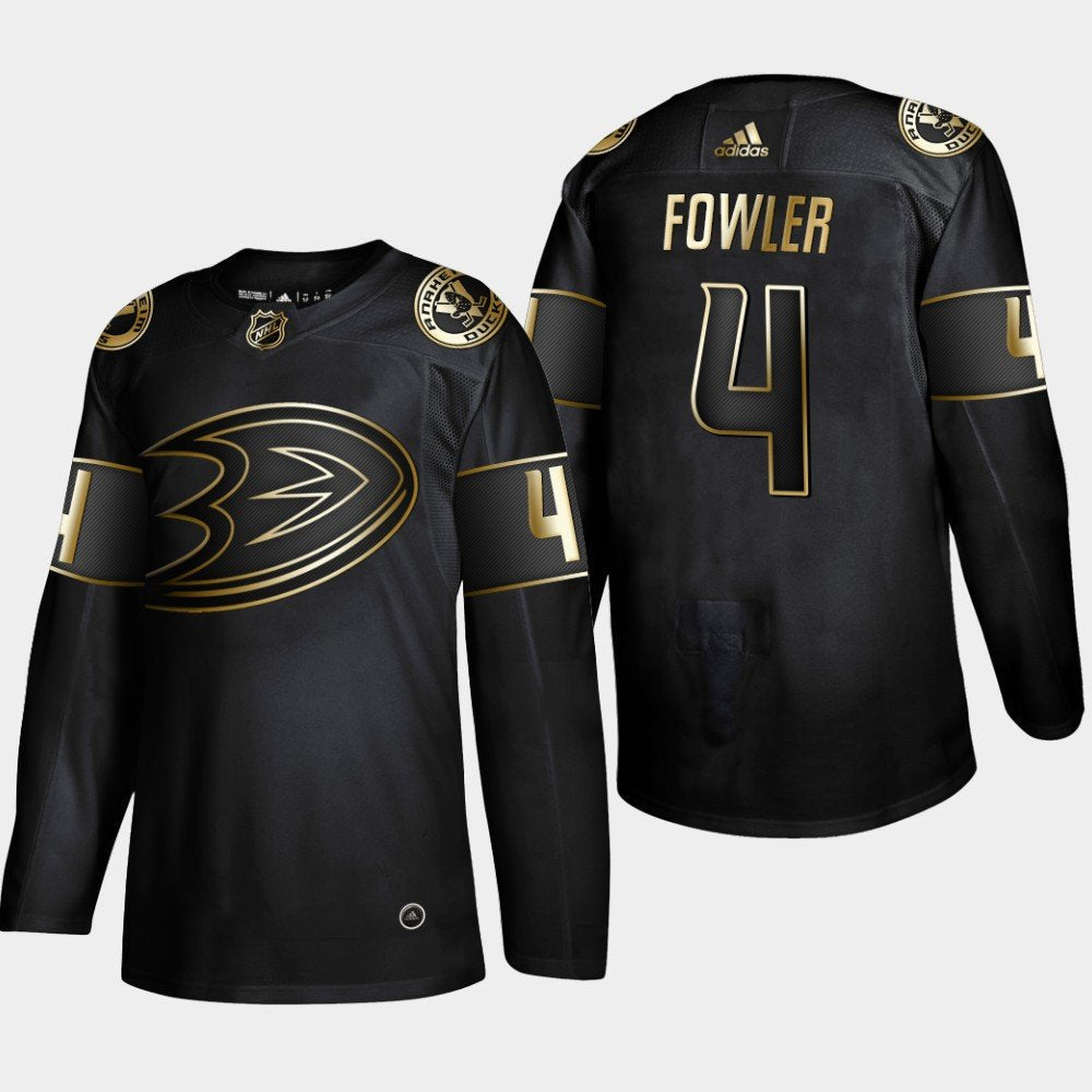 Anaheim Ducks #4 Cam Fowler Black Golden Jersey